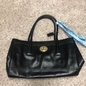 Black leather Coach bag